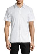 Perry Ellis Slim-fit Stretch Dot-print Shirt
