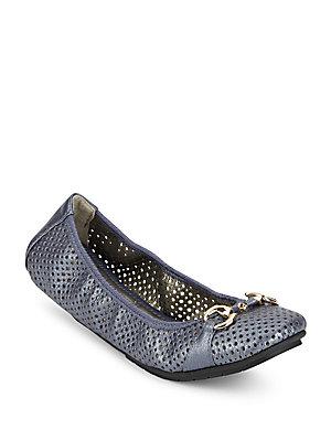 ...me Too Shoes Flexible Perforated Leather Bit Flats