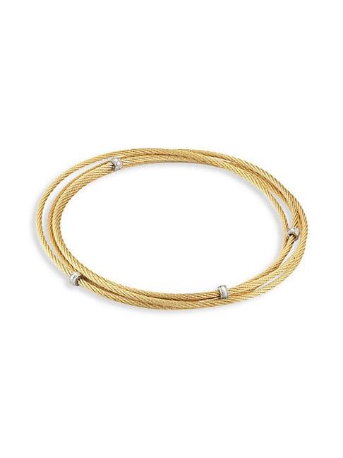 Alor Goldplated Stainless Steel Triple Wrap Cable Bracelet