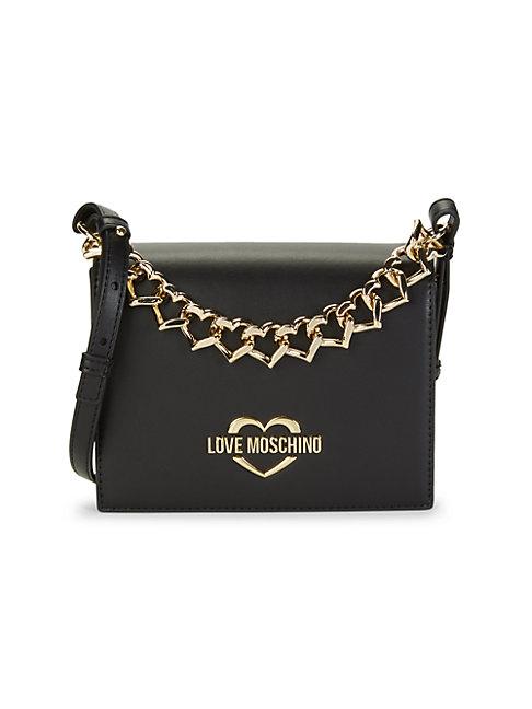 Love Moschino Mini Chain Faux Leather Shoulder Bag