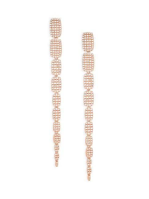 Saks Fifth Avenue 14k Rose Gold & Diamond Dangle Earrings