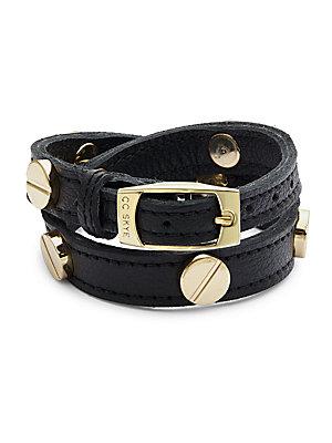 Cc Skye Leather Double-wrap Bracelet