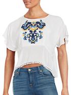 Lovers + Friends Embroidered Cropped Top