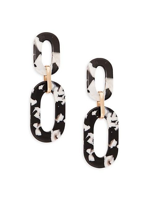 Ava & Aiden Flat Acrylic Double Oval Drop Earrings