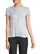 Rebecca Taylor Lace-trimmed Linen Top
