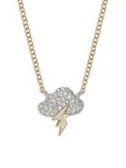 Saks Fifth Avenue 14k Two-tone Gold & Diamond Lightning Pendant Necklace