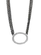 Freida Rothman Sterling Silver Pave Ring Pendant Necklace