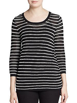 Dex 3/4 Striped Sweater W/sol