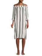 Lspace By Monica Wise Striped Off-the-shoulder Cover-up Dress