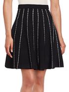 Saks Fifth Avenue Black Contrast Pleated Skirt