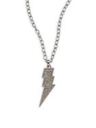 Bavna Diamond & Sterling Silver Patterned Pendant Necklace