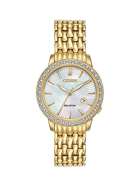 Citizen Eco-drive Diamond-accented Goldtone Stainless Steel Watch