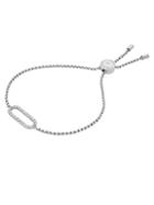 Michael Kors Brilliance Crystal And Stainless Steel Iconic Links Slider Bracelet