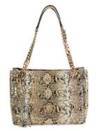 Valentino By Mario Valentino Luisa Embossed-snakeskin Leather Chain Tote