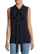 Michael Kors Collection Ruffle Bow Silk Blouse