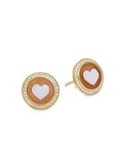 Ippolita Rock Candy&reg; 18k Yellow Gold Enamel & Diamond Heart Circle Earrings
