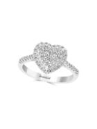 Effy Heart 14k White Gold & Diamond Ring