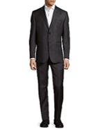 Saks Fifth Avenue Made In Italy Slim Fit Windowpane Wool Suit
