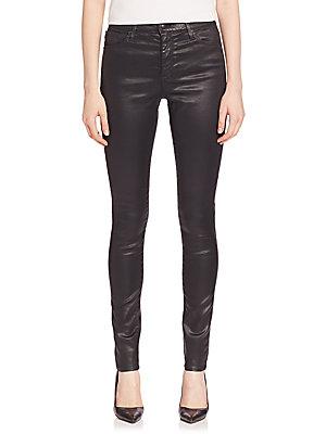 Ag Adriano Goldschmied Farrah High-rise Coated Skinny Jeans