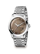 Gucci G-timeless Stainless Steel Bracelet Watch/brown