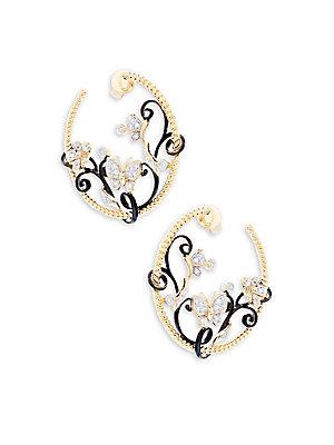 Effy Diamond & 14k Yellow Gold Earrings- 1in