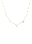 Saks Fifth Avenue 14k Yellow Gold Dangle Cross Choker Necklace