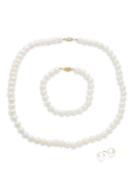 Masako Three-piece 7-8mm White Pearl Necklace