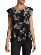 Joie Floral Raw-silk Top