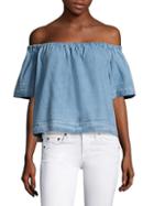 Ag Jeans Sylvia Off-the-shoulder Chambray Top
