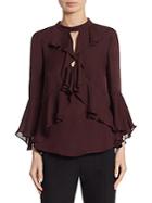 Elizabeth And James Thea Silk Bell Sleeve Blouse