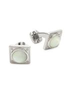 Thompson Of London Rhodium-plated Mother-of-pearl Cufflinks