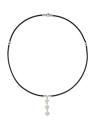 Charriol Celtic Noir Triple Diamond Drop & Stainless Steel Necklace
