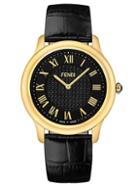Fendi Large Classico Gold Tone And Leather Watch