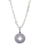 Bavna Sterling Silver Open Circle Pendant Necklace