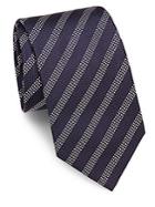 Brioni Striped Raw Silk Tie