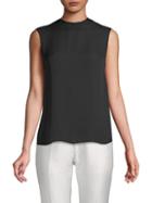 Vince Silk-blend Mockneck Blouse