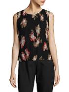 Calvin Klein Pleated Floral Top