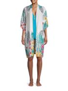 Lulla Collection By Bindya Tropical-print Kimono Coverup