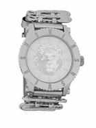 Versus Versace Stainless Steel Leather-strap Watch