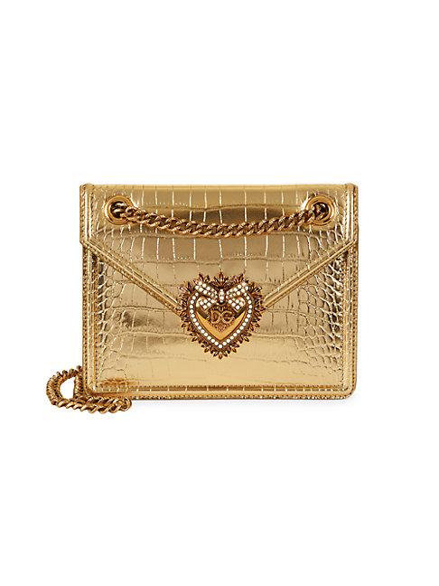 Dolce & Gabbana Leather Metallic Crossbody Bag