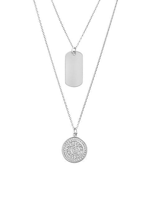 Sterling Forever Sterling Silver Circle & Tag Layered Necklace