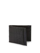 Abas Embossed Leather Money Clip Bi-fold Wallet