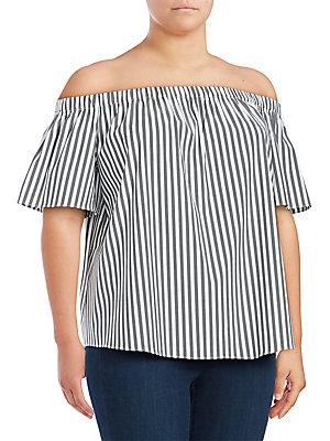 Vince Camuto Striped Off-the-shoulder Top