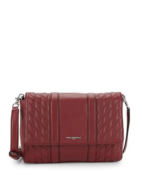 Karl Lagerfeld Paris Diamond Quilted Leather Crossbody Bag