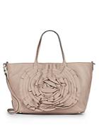 Valentino Leather Large Rosette Tote Bag
