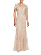 Adrianna Papell Embellished Mermaid Gown