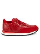 Giuseppe Zanotti Croc-embossed Leather & Suede Sneakers
