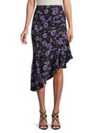 Michael Kors Collection Asymmetric Floral Silk Skirt