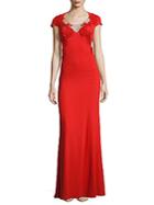 Marchesa Notte Marchesa Embroidered Illusion Gown