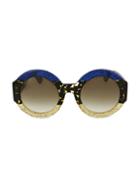 Gucci 51mm Tricolor Round Sunglasses